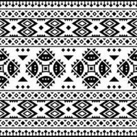 étnico sin costura geométrico modelo. azteca tribal resumen textura diseño para textil y decoración. negro y blanco colores. vector