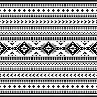 Geometric seamless pattern with Aztec tribal motives in black and white colors. Abstract background with ethnic style design for textile and decorative. vector