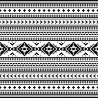 Geometric seamless pattern with Aztec tribal motives in black and white colors. Abstract background with ethnic style design for textile and decorative. vector