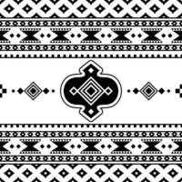 Ethnic geometric Native American pattern design for fabric print and decoration. Tribal seamless stripe pattern in Aztec style. Black and white colors. vector