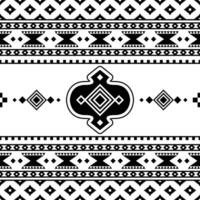 étnico geométrico nativo americano modelo diseño para tela impresión y decoración. tribal sin costura raya modelo en azteca estilo. negro y blanco colores. vector