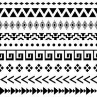 étnico raya sin costura modelo. tribal resumen geométrico estilo. negro y blanco colores. diseño para textil, paño, cortina, alfombra, decoración, ornamento, fondo de pantalla, fondo, envase. vector