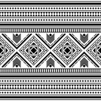 Aztec tribal traditional background design for fabric print and decoration. Seamless ethnic pattern in black and white colors. vector