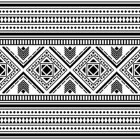 Aztec tribal traditional background design for fabric print and decoration. Seamless ethnic pattern in black and white colors. vector