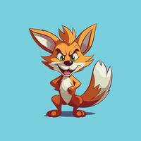 Fox Character in Cartoon Style Cutting vector