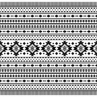 Seamless ethnic pattern style of Navajo tribal with geometric shapes. Native American motifs design for textile and fabric print. Black and white colors. vector