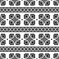 Aztec and Navajo tribal with abstract seamless stripe pattern. Ethnic style print template for textile and fabric. Black and white colors. vector
