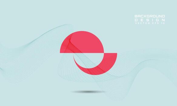 Abstract Wave Stripe with Geometric Element Vector Background