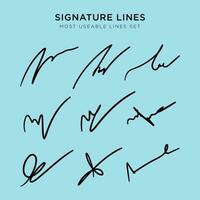 signature lines set for logos vector