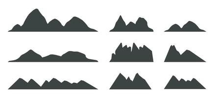 set of mountain illustration vector set isolated on white background, mountain set for logos