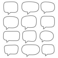 Speech bubble, speech balloon, chat bubble line art vector icon for apps and websites. Editable stroke.