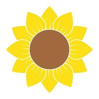 Sunflower in flat style vector isolated.