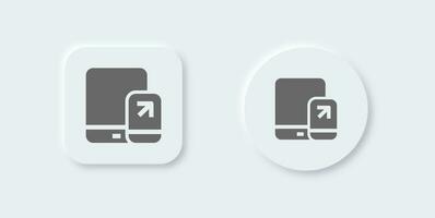 Tablet solid icon in neomorphic design style. Device signs vector illustration.