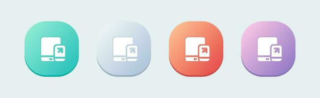 Tablet solid icon in flat design style. Device signs vector illustration.