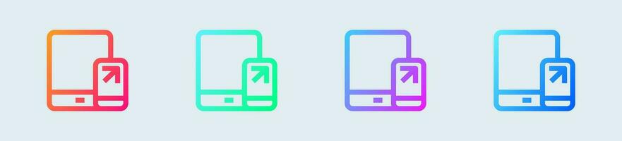 Tablet line icon in gradient colors. Device signs vector illustration.