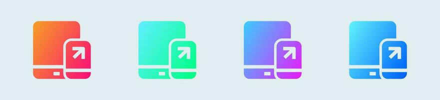 Tablet solid icon in gradient colors. Device signs vector illustration.