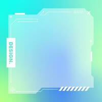 Futuristic square gradient background. Social media frame vector illustration.