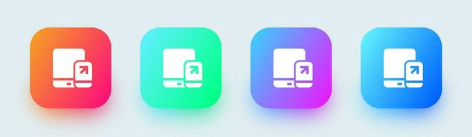 Tablet solid icon in square gradient colors. Device signs vector illustration.