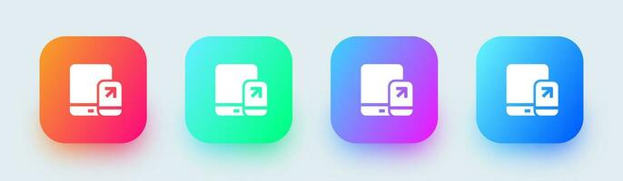 Tablet solid icon in square gradient colors. Device signs vector illustration.