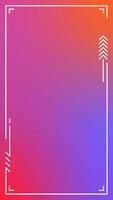 Colorful vertical gradient background. Social media frame vector illustration.