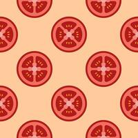 sliced of red tomato seamless pattern vector illustration