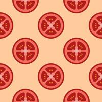 sliced of red tomato seamless pattern vector illustration