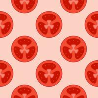 sliced of red tomato seamless pattern vector illustration