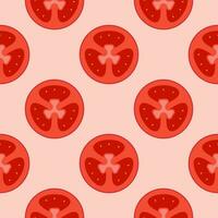 sliced of red tomato seamless pattern vector illustration