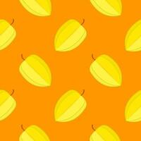 Karambola or star fruit seamless pattern vector illustration