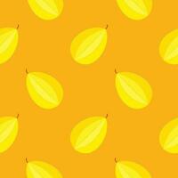 Karambola or star fruit seamless pattern vector illustration