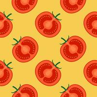 sliced of red tomato seamless pattern vector illustration