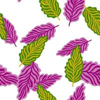 Abstract autumn leaves seamless pattern. Simple botanical leaf background. vector
