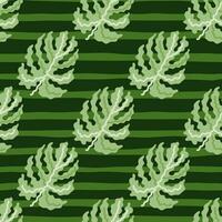 Abstract tropical monstera leaves seamless pattern. Jungle palm leaf decorative backdrop. vector