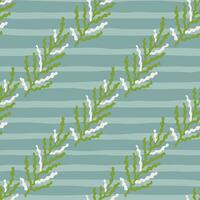 Abstract seaweed backdrop. Organic fern leaves seamless pattern. Simple style botanical background. vector