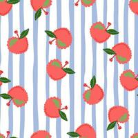 Abstract apple fruits seamless pattern. Fruit ornament. vector
