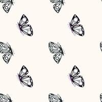 Simple stylized moth seamless pattern. Butterflies wallpaper. Flying insect print. vector