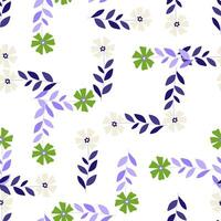 Cute stylized ditsy flower seamless pattern. Decorative naive botanical backdrop. vector