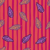 Abstract autumn leaves seamless pattern. Simple botanical leaf background. vector