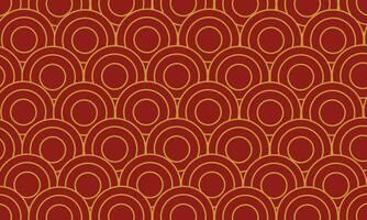 Golden Circle Pattern on Red Background vector
