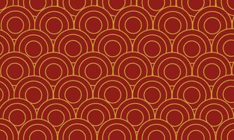 Golden Circle Pattern on Red Background vector