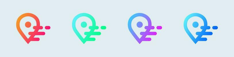 Location line icon in gradient colors. Pin pointer signs vector illustration.