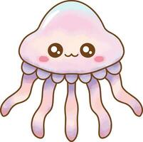 Cute Purple Jellyfish Illustration vector