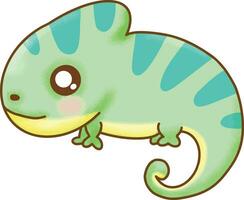 Cute Green Iguana Illustration vector