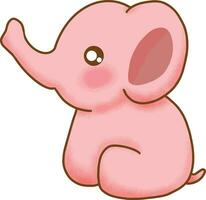 Cute Pink Elephant Illustration vector