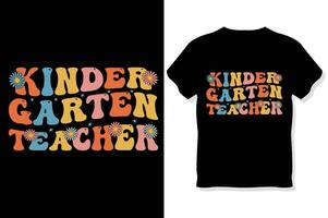 kindergarten teacher Retro wavy Teacher t shirt ,Teachers day  t shirt vector