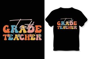 Tenth grade teacher  Retro wavy Teacher t shirt ,Teachers day  t shirt vector