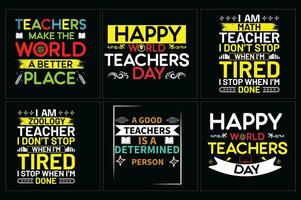 Set of teacher  typography t shirt, Teachers day t shirt bundle vector