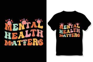 Retro Mental Health Awareness T-Shirt vector