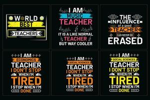 Set of teacher  typography t shirt, Teachers day t shirt bundle vector