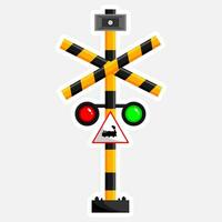 Railroad crossing sign. Vector illustration